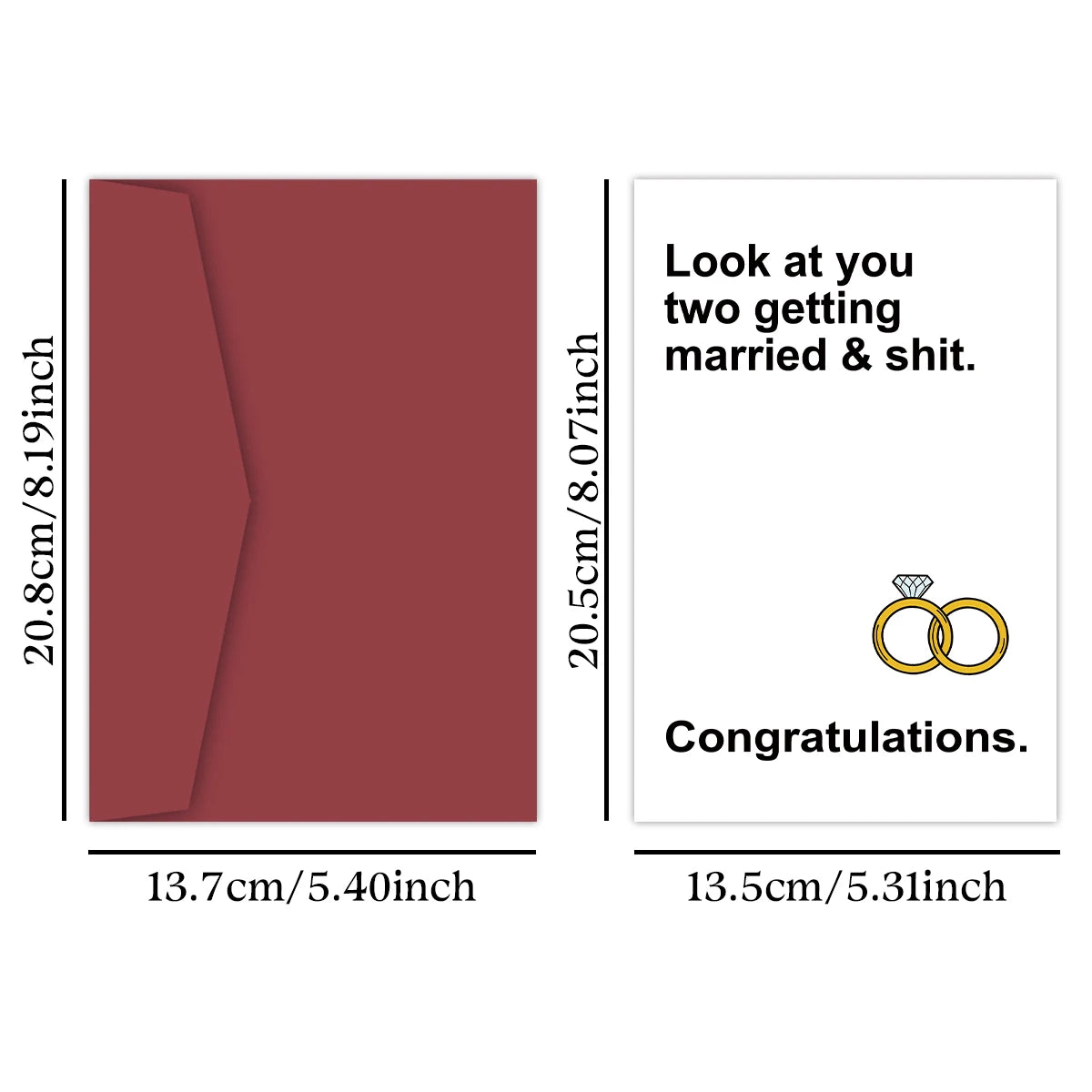 1Set Funny Marriage Congratulations Card For Newly Wed Couple,Hilarious Engagement Cards For Friends Personalized Wedding Cards