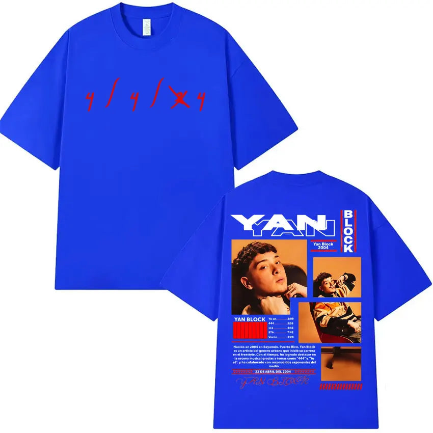 Rapper Yan Block Carlos Yandre Album Tour 2025 Pop Graphic T Shirts Men's Hip Hop Gothic High Quality Cotton T-shirts Streetwear