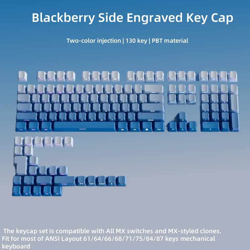 133 Keys Double Shot Shine Through Keycaps Strawberry Pink Side Print PBT Keycaps Cherry Profile for MX Switches Gaming Keyboard