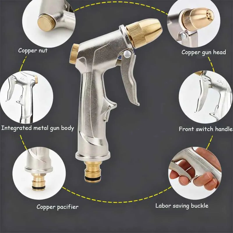Portable High-Pressure Car Wash Water Gun Is Mainly Used As An Excellent Tool For Watering Outdoor Gardens, Flowers, Lawns