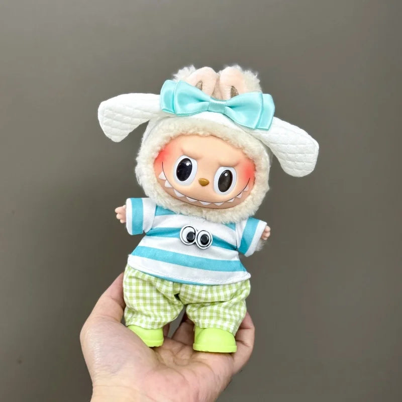 New Mini Plush Doll'S Clothes Outfit Accessories for 15-17cm Labubu Clothing Accessories shoulder strap Suit（only clothes）