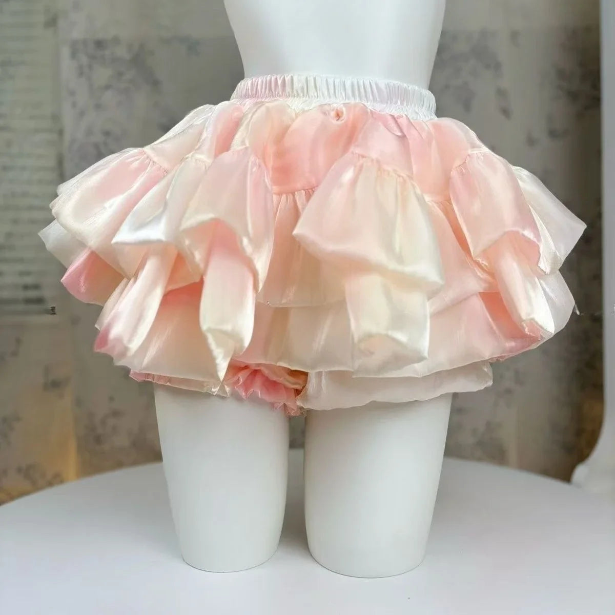 2025 Sweet Elastic Waist New Short Skirt Women Summer Chic White Ruffle Cake Skirts Female Fashion Casual Pretty Princess Skirt