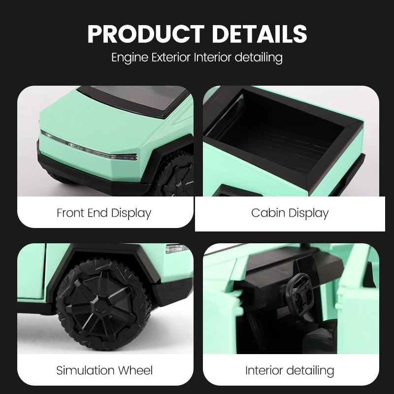 1:32 Cybertruck Pickup Alloy Car Model Diecasts Metal Toy Off-road Vehicles Car Model Simulation Collection Kids Gifts