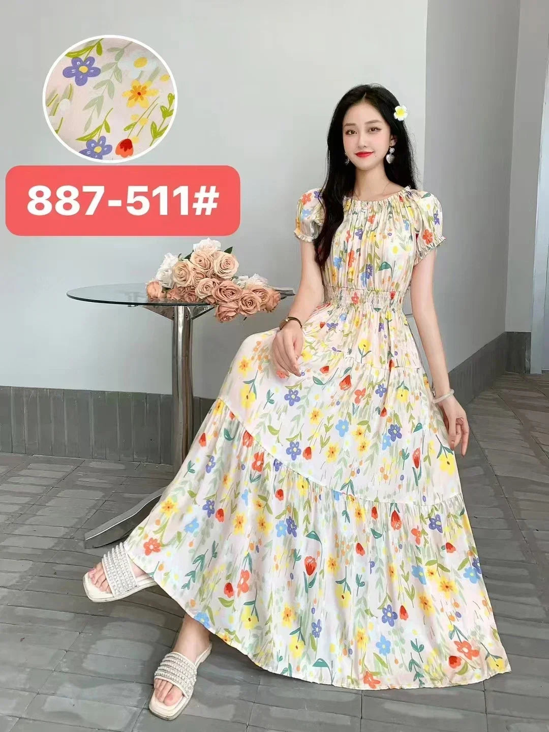 New Summer Dress Women Indian Clothes Cotton Linen Long Maxi Vintage Sexy Korean Casual Bohemian Floral Robe Vestidos Feminino