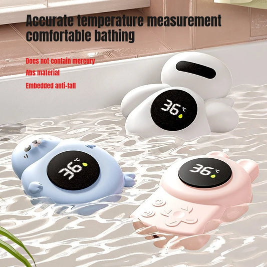 Baby Bath Thermometer Tub Temperature Monitor Hot Cold Water Resistant Temperature Warning Monitor Upgraded Sensor LED Display
