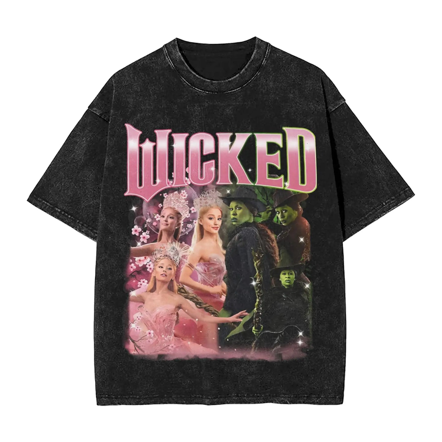 Wicked The Musical Glinda Elphaba For Good T Shirt Washed Short Sleeve T-Shirt Vintage Men Women Streetwear Graphic Printed Tees