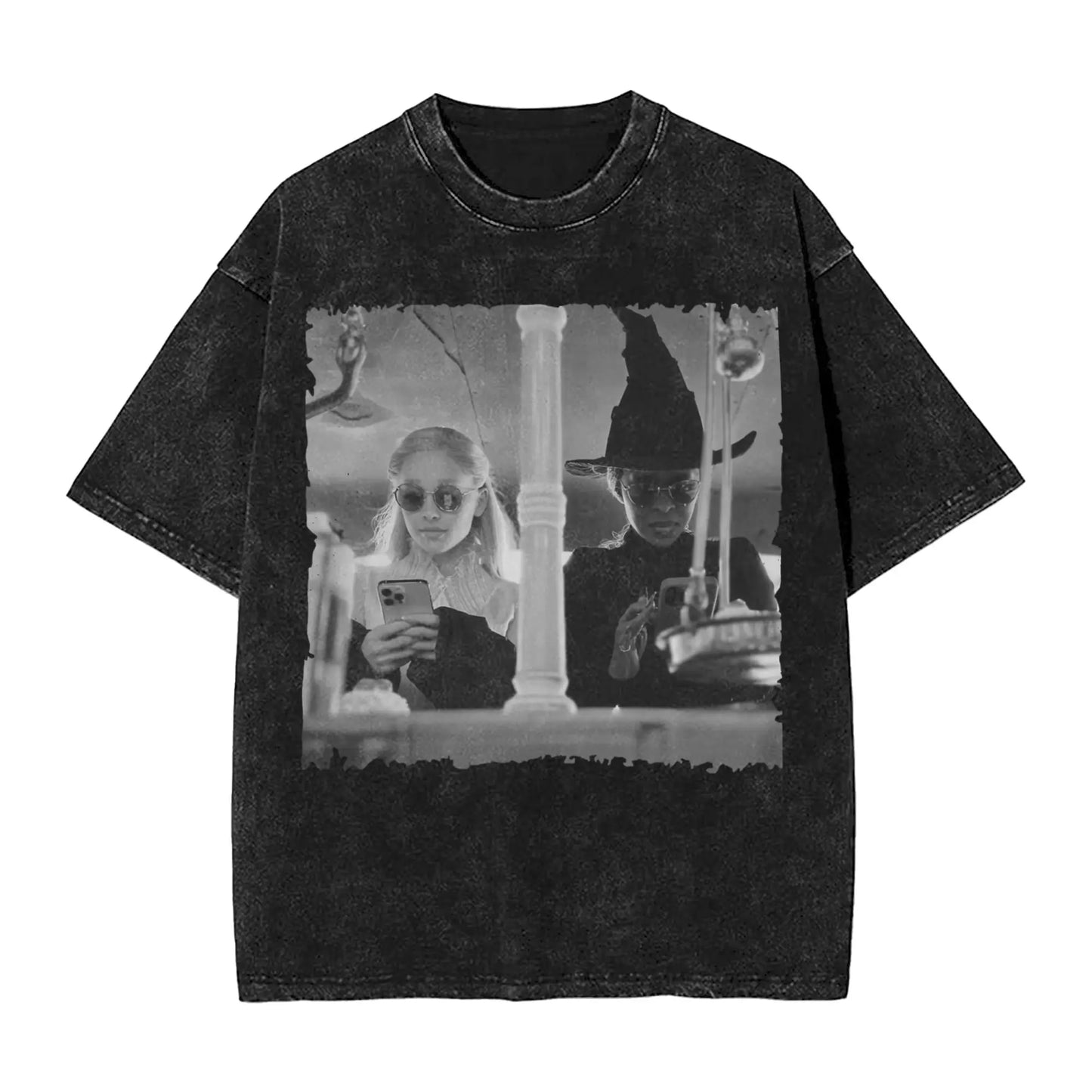 Wicked The Musical Glinda Elphaba For Good T Shirt Washed Short Sleeve T-Shirt Vintage Men Women Streetwear Graphic Printed Tees