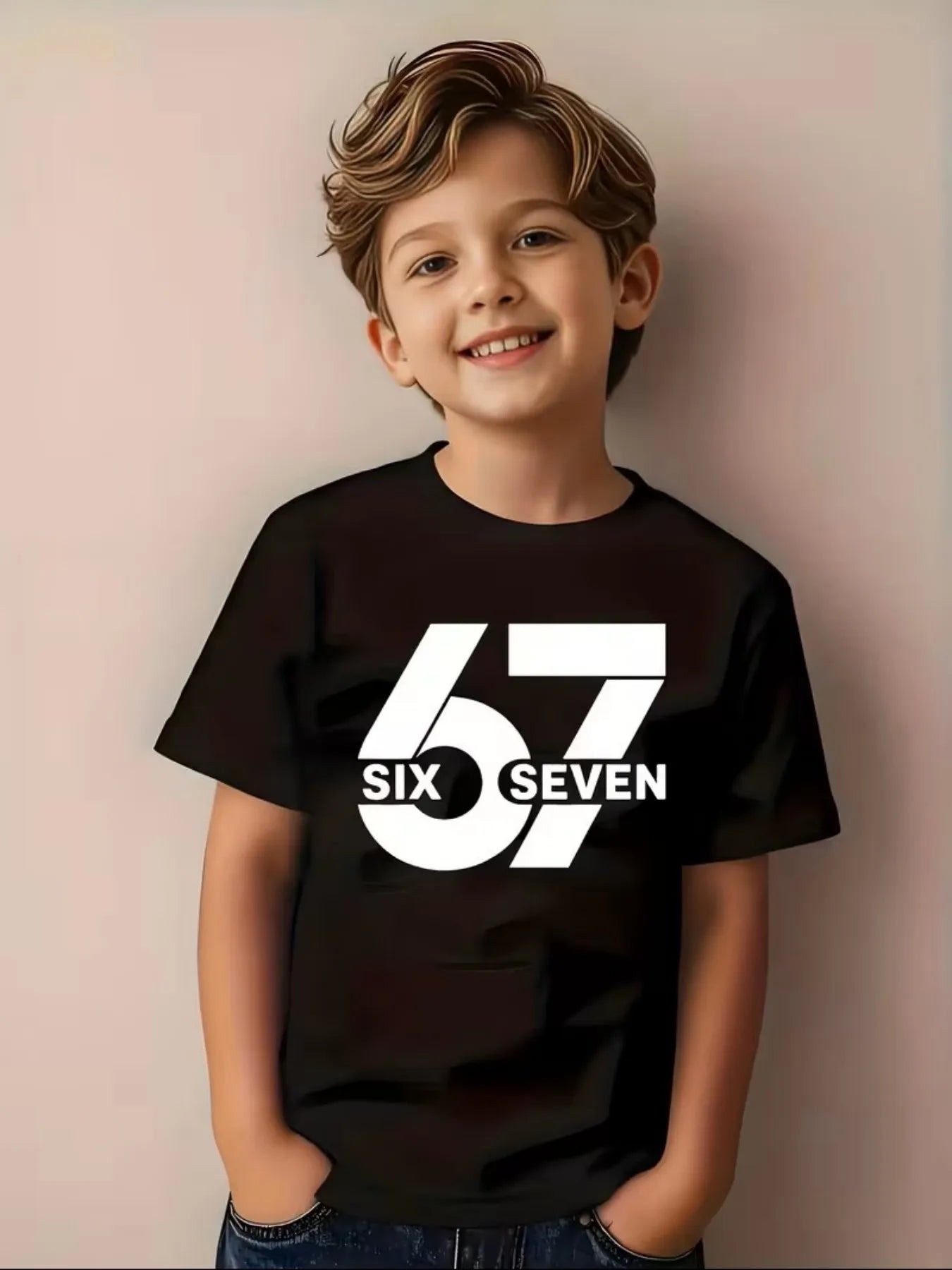 67 Meme T-Shirt for Kids Funny Digital Print Summer Short Sleeve Tee Loose Comfortable Tops Streetwear Fashion Kids Clothes