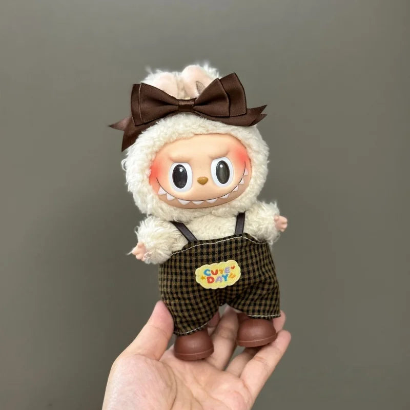 New Mini Plush Doll'S Clothes Outfit Accessories for 15-17cm Labubu Clothing Accessories shoulder strap Suit（only clothes）