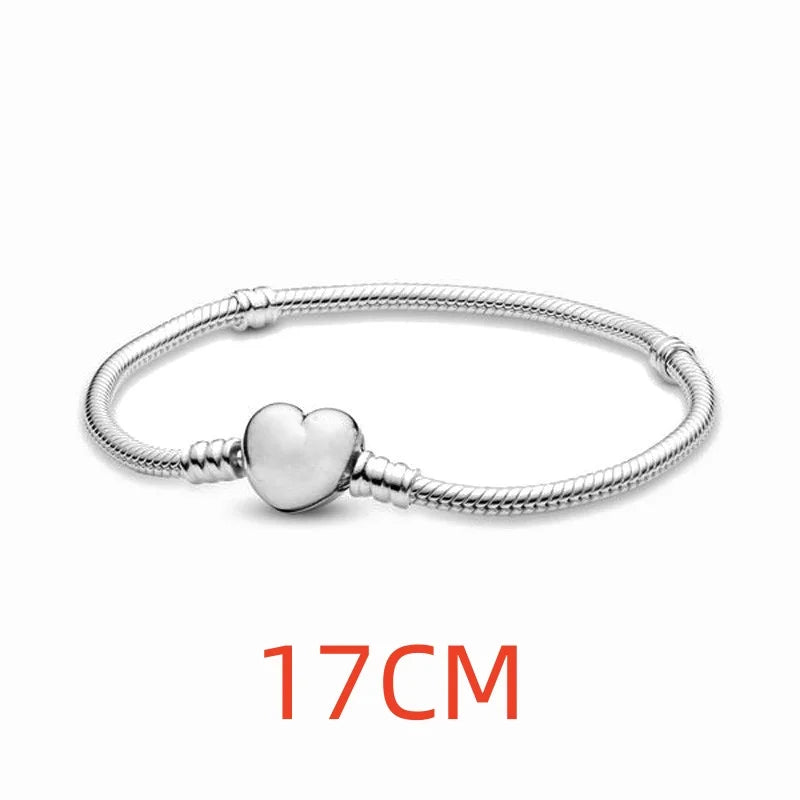 2024 925 Silver Plated Valentine's Day gift for lovers Pendant Charms it Original Bracelet For Women DIY Fashion Jewelry Making