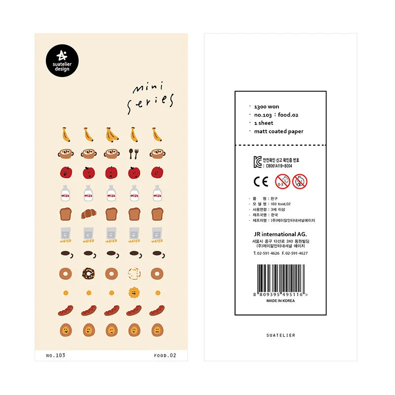 Korean Import Original Suatelier Collection Kawaii Daily Stickers Scrapbooking Diy Journal Stationery Sticker Deco Art Supplies