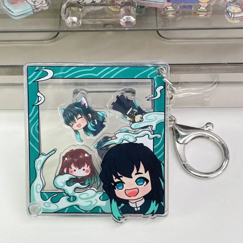 Demon Slayer Kamado Tanjirou Kamado Nezuko Tomioka Giyuu Anime Cartoon Peripherals Shake Pendant Gift Creative Backpack Keychain