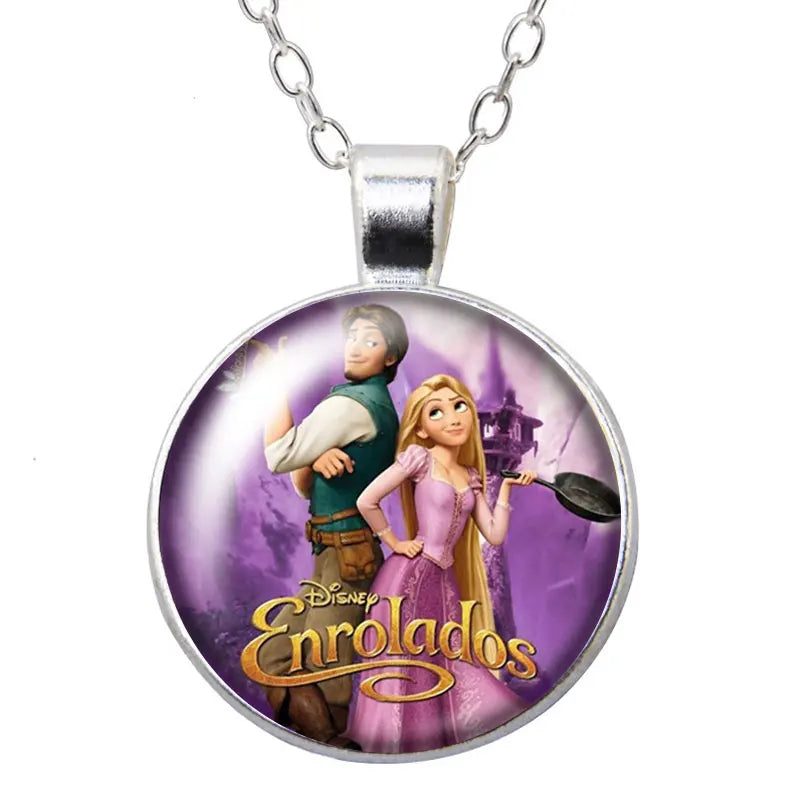 Enrolados Tangel Princess Rapunzel Round Photo Glass cabochon silver plated/Bronze/Crystal pendant necklace jewelry