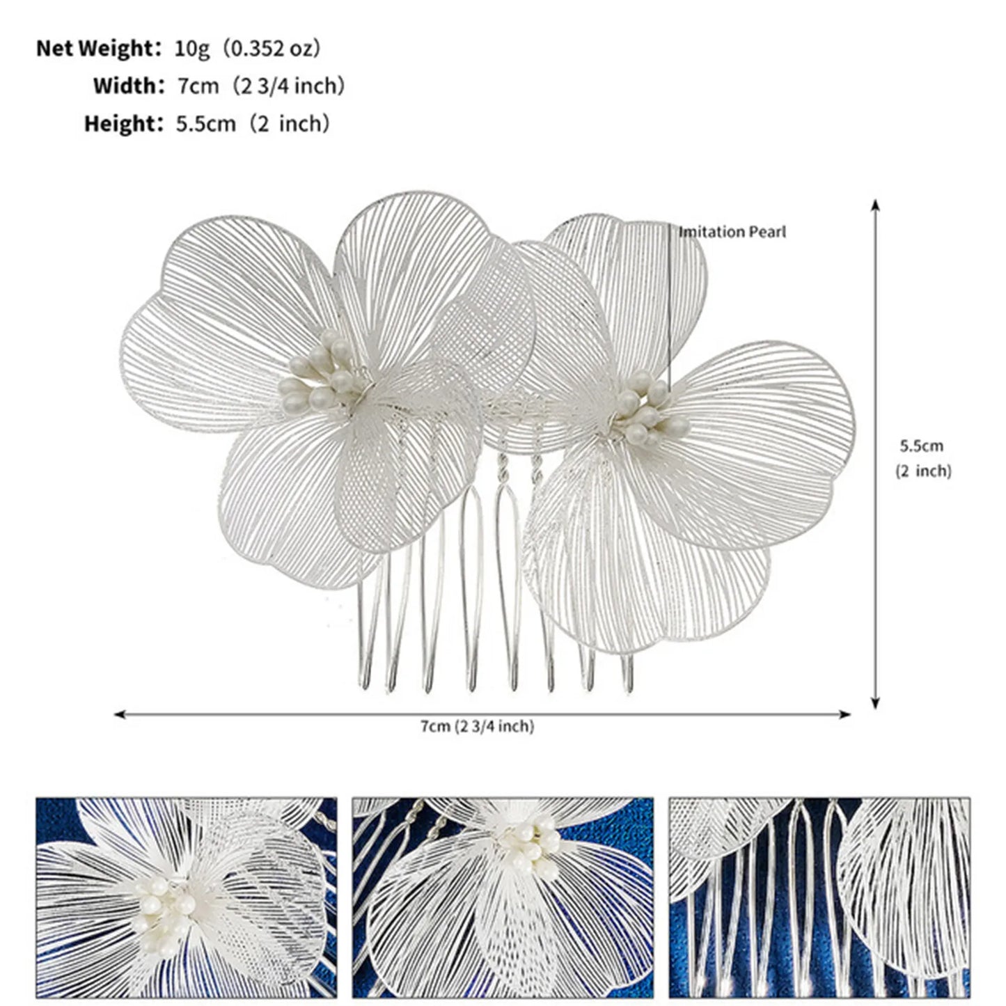 Bridal Headwear Wedding Hair Accessories Flower Headband Wedding Hair Jewelry Prom Hair Vine Gold/Silver Color Flower Tiara ML