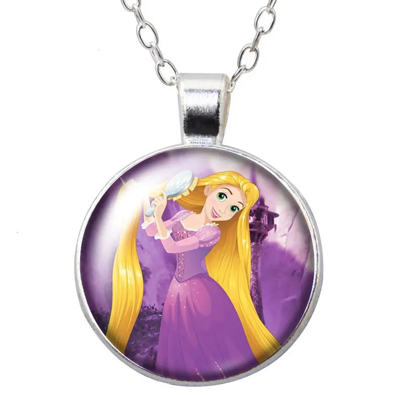 Enrolados Tangel Princess Rapunzel Round Photo Glass cabochon silver plated/Bronze/Crystal pendant necklace jewelry