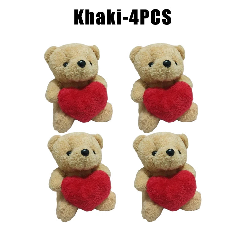 1/3/6PCS 20cm Heart Teddy Bear Plush Cuddly Stuffed Animal Holding Heart for Valentine's Day Christmas Gift Giving