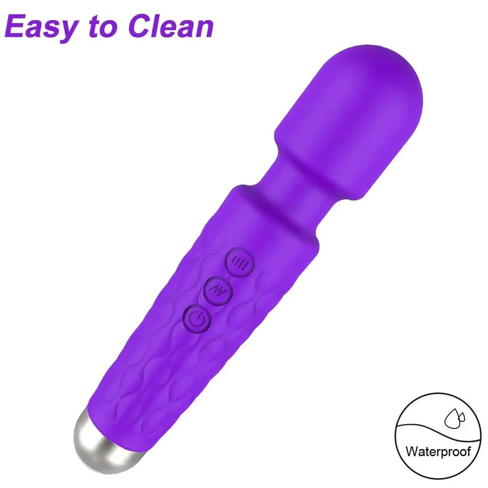 Powerful Wand Massager Cordless Rechargeable Electric Back Neck Massager Relax Exercise Tools With 8 Speeds 20 Vibration Modes