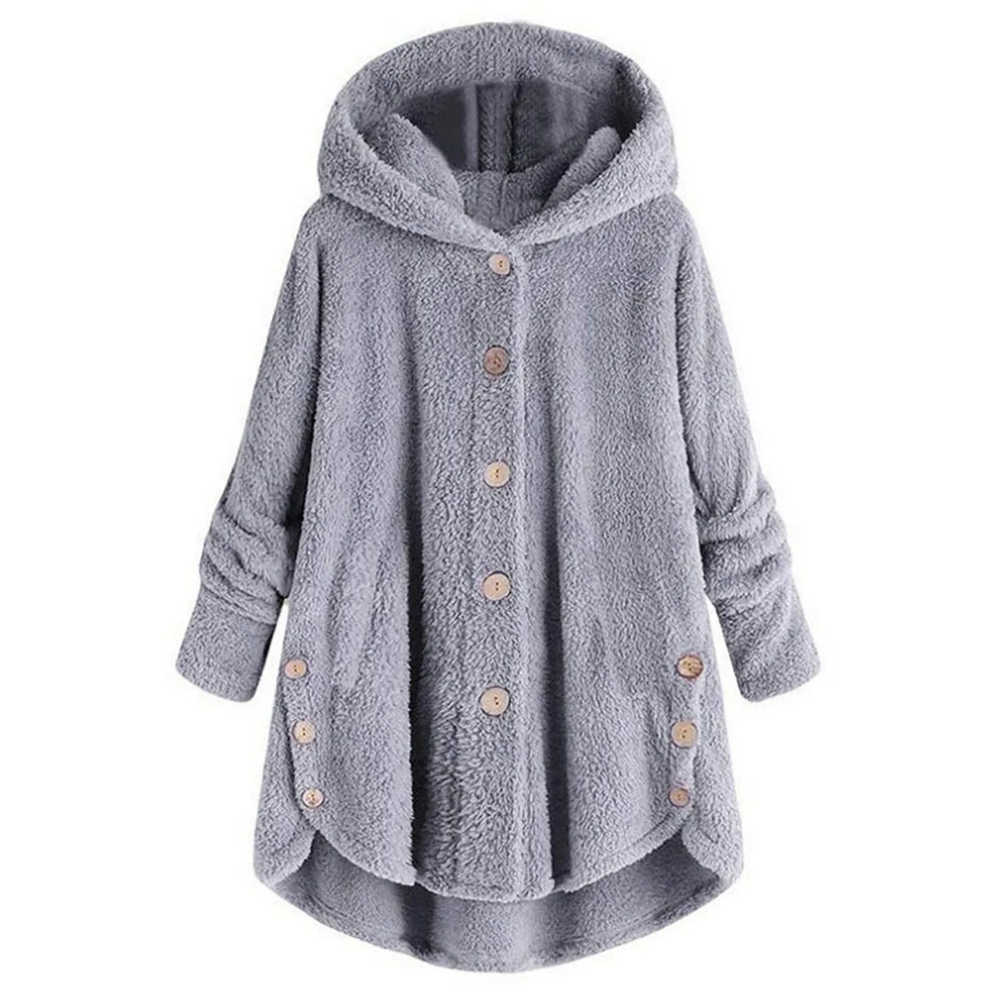 Autumn Winter Coat Women Warm Coat Wool Jacket Female Plush Coat Hooded Jacket New Women's Coats Solid Color Jacket