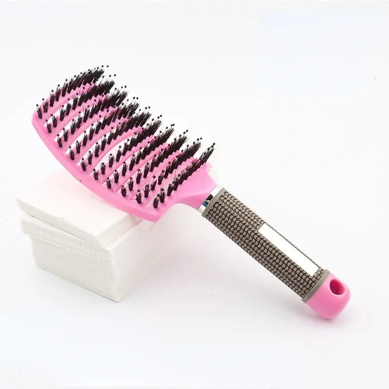 Hair Brush Scalp Massage Comb Hairbrush Bristle&Nylon Women Wet Curly Detangle Hair Brush for Salon Hairdressing Styling Tools