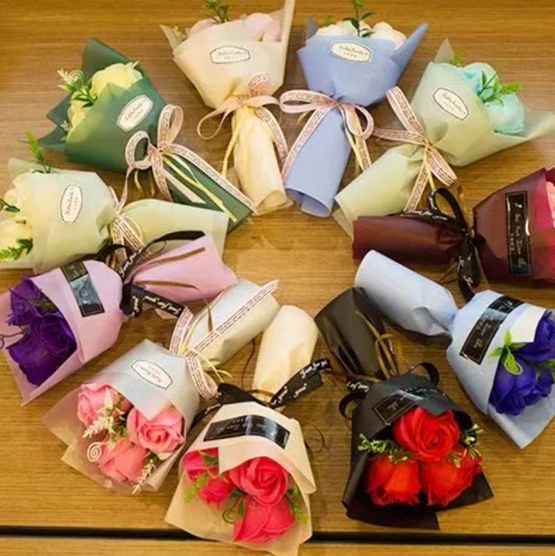Valentine's Day Gift Artificial Flowers Rose Soap Bouquet Christmas Roses Creative Home Decoration