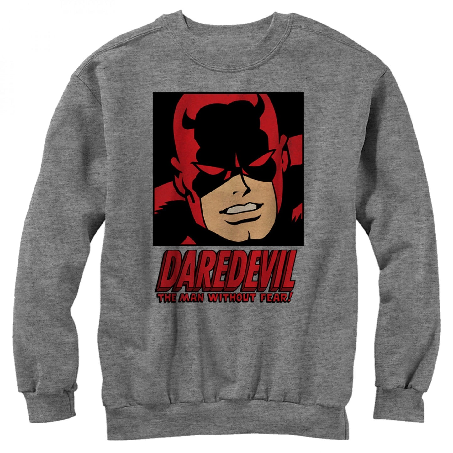 Marvel Authorizes The Fearless Daredevil Round-neck Sweatshirt with Same Print for Both Men and Women A Superhero Item Cotton
