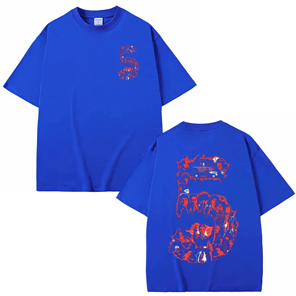 American TV Series Season 5 Eddie Munson The Demogorgon T-shirt  Men Women Clothing Cotton Casual Short Sleeves T-shirts Tops