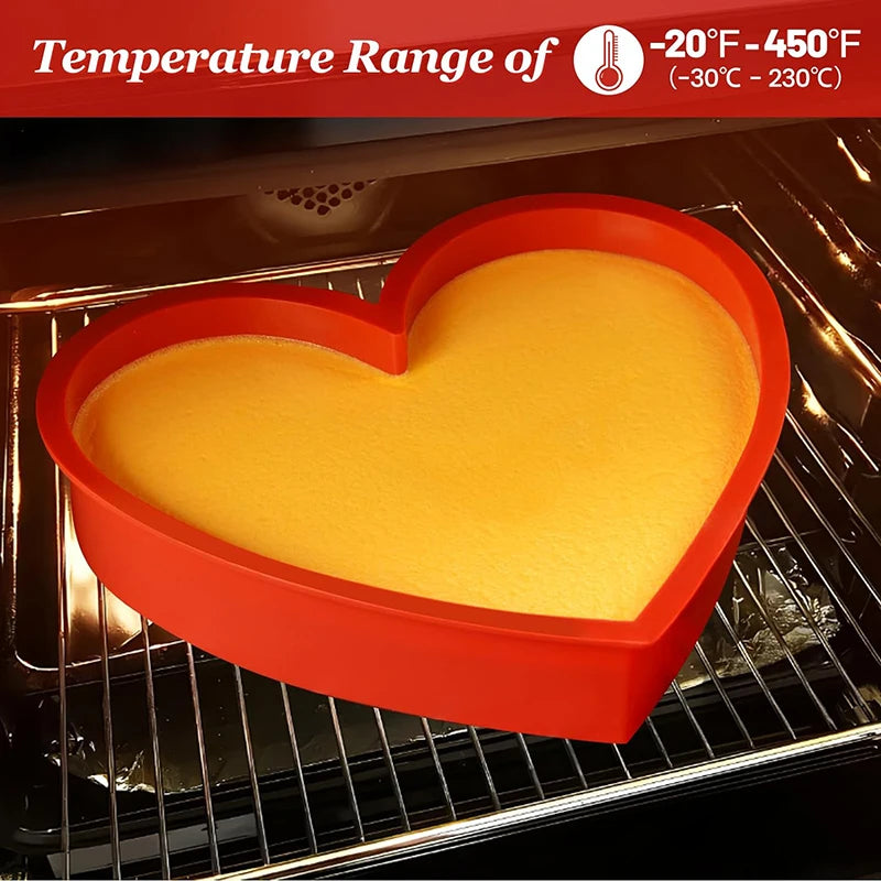 Heart Cake Silicone Mold Baking Bakeware Shallow Pan For Cheese Dessert Brownie Mousse Valentine's Day Kitchen Accessories Tools