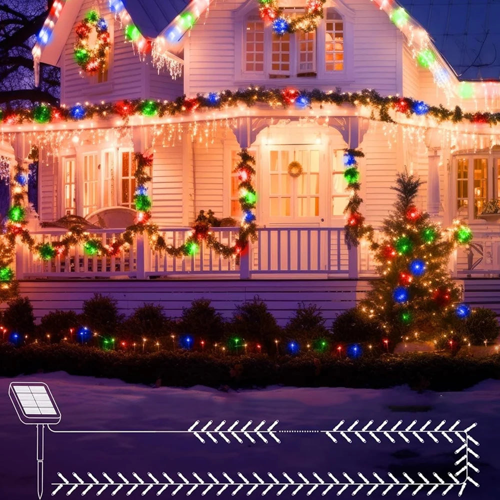 39ft LED Solar Light 100 Lights Outdoor Waterproof Fairy Garland Lights Christmas Party Halloween Decorations Solar Lights
