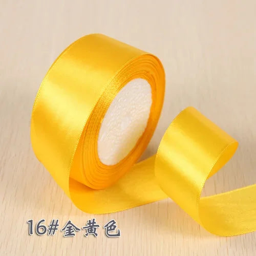 25Yards 6/10/15/20/25/40/50mm Silk Satin Ribbon Wedding Party Christmas Ribbon Flowers Gifts Decorated DIY Apparel Sewing Fabric