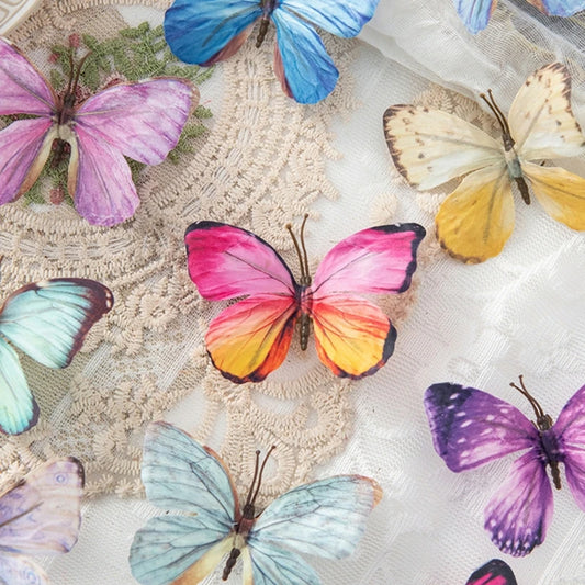 10/20PCS Artificial Flowers Fluorescents Butterfly Home Room Decor Christmas Wreath Wedding Bridal Headwear Brooch Diy Ornaments