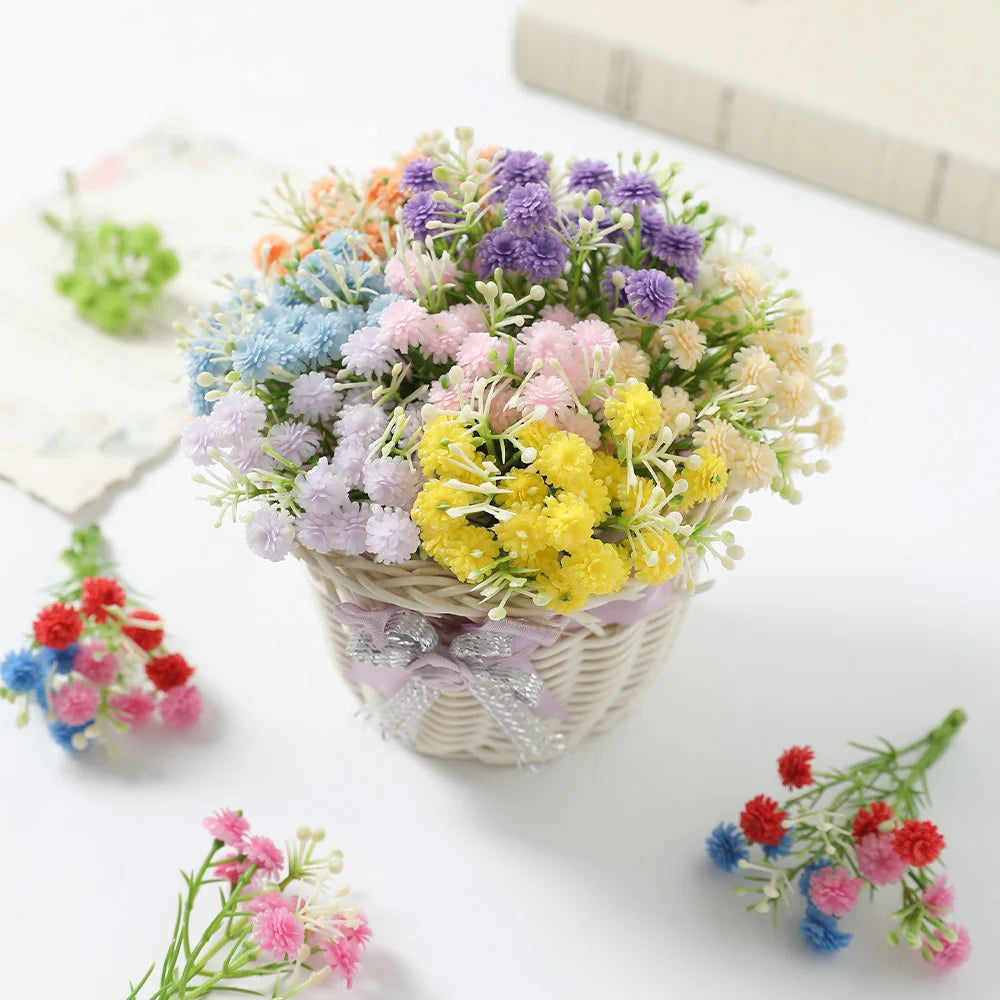10/20Pcs Artificial Flowers Gypsophila 8CM Fake Flowers For Home Decor Wedding Decorations Ornaments Craft Garland Accessories
