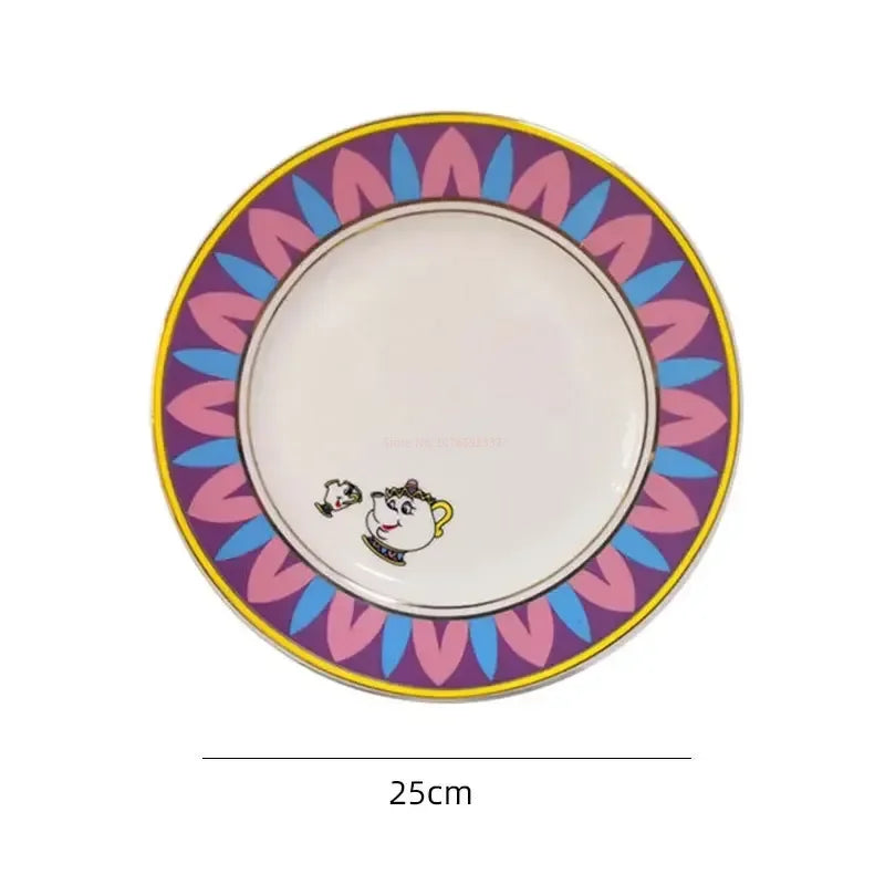 Disney Teapot Cute Cartoon Beauty And The Beast Coffee Pots Mug Mrs Potts Chip Cup Tea Cup Pots One Tea Sets Droshipping