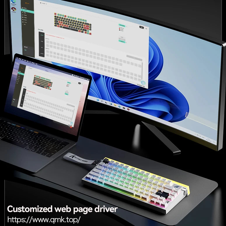 ATTACK SHARK R85 HE Wired 8KHz Magnetic Keyboard,0.005mm RT Accuracy,Support RT/Snap Tap/DKS/MT/TGL,With Custom Lightbox