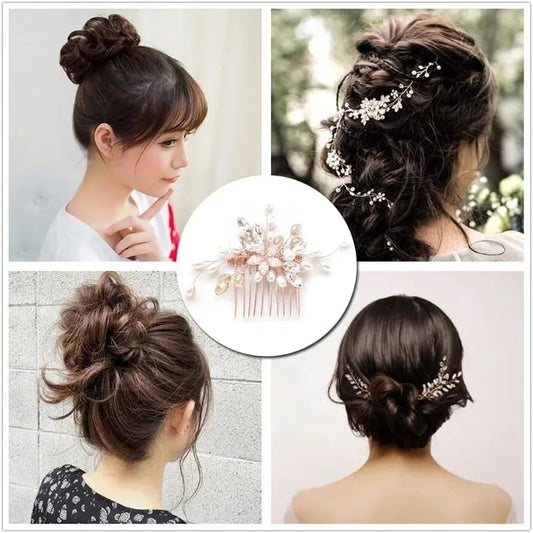 Bridesmaid Hair Pin Hair Combs Bridal Clips Hair Jewelry Leaves Tiara Flower Beautiful Wedding