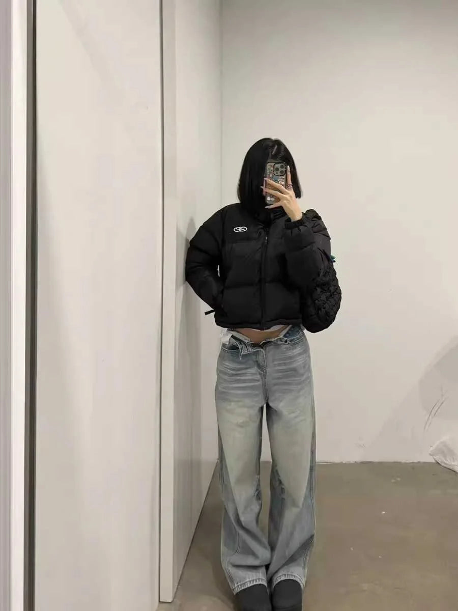 Light Wa Retro Straight Leg Jeans Women's Spring Autumn High Waist Loose Versatile Floor Length Casual Wide Leg Long Pants