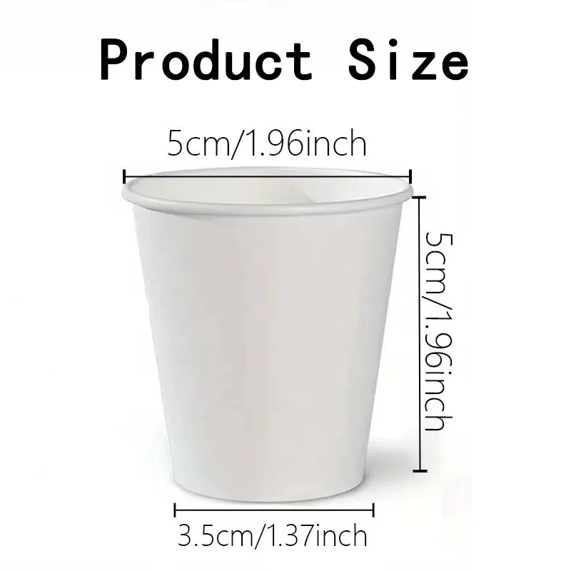 50/100PCS White Disposable Paper Cups Mini Supermarket Tasting Cups Party Christmas New Year Coffee Snacks Candy Juice Tableware