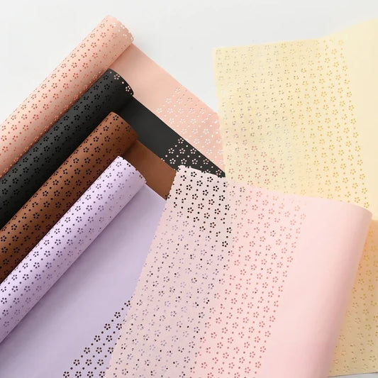 Creative Hollow Flower Packaging Paper Flower Shop Floral Waterproof Wrapping Papers Valentine's Day Bouquet Gift Decoration