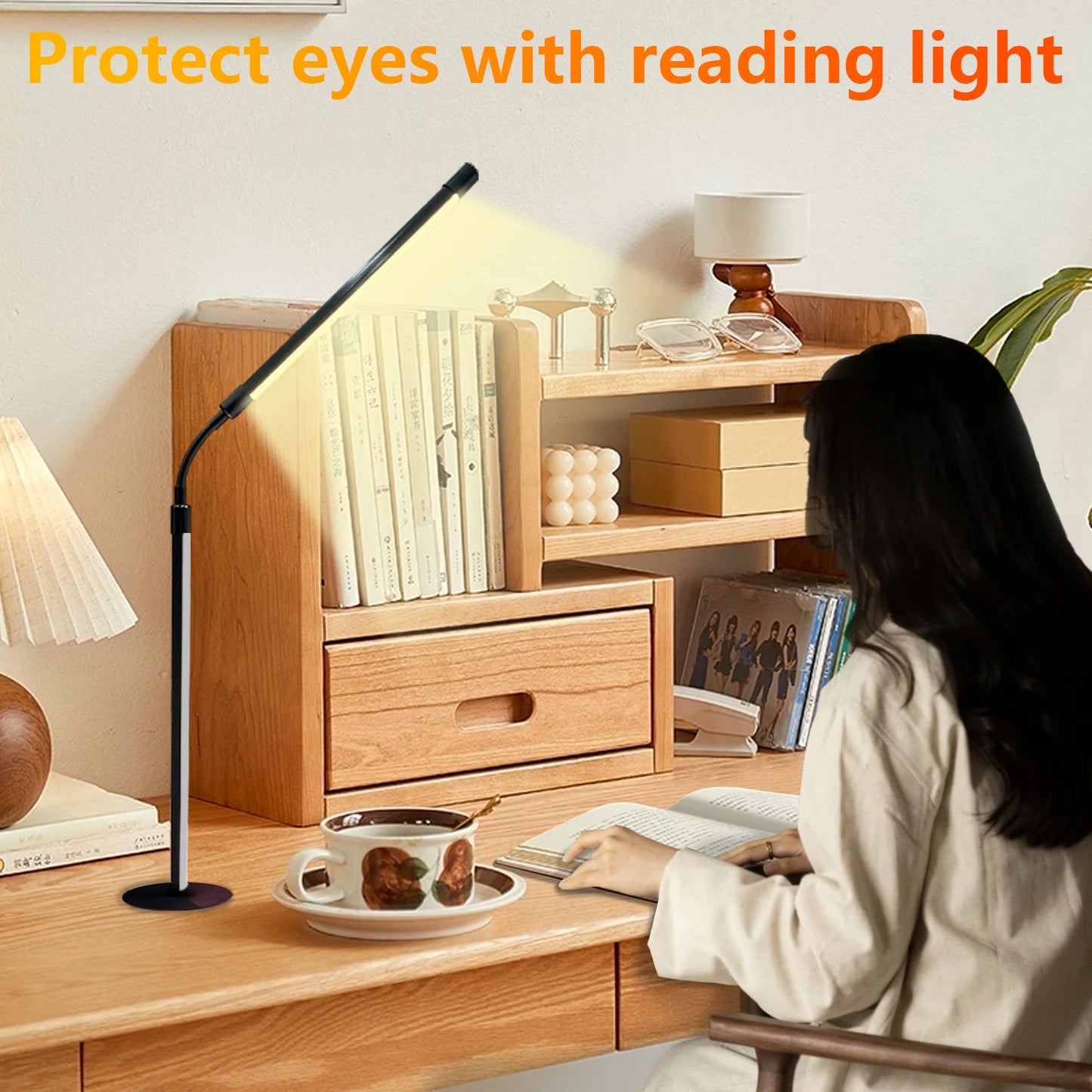 Living Room Adjustable LED table Lamp, Standing Reading Lamp, Children's Study Lamp, Dimmable, Bedroom and Office Decoration