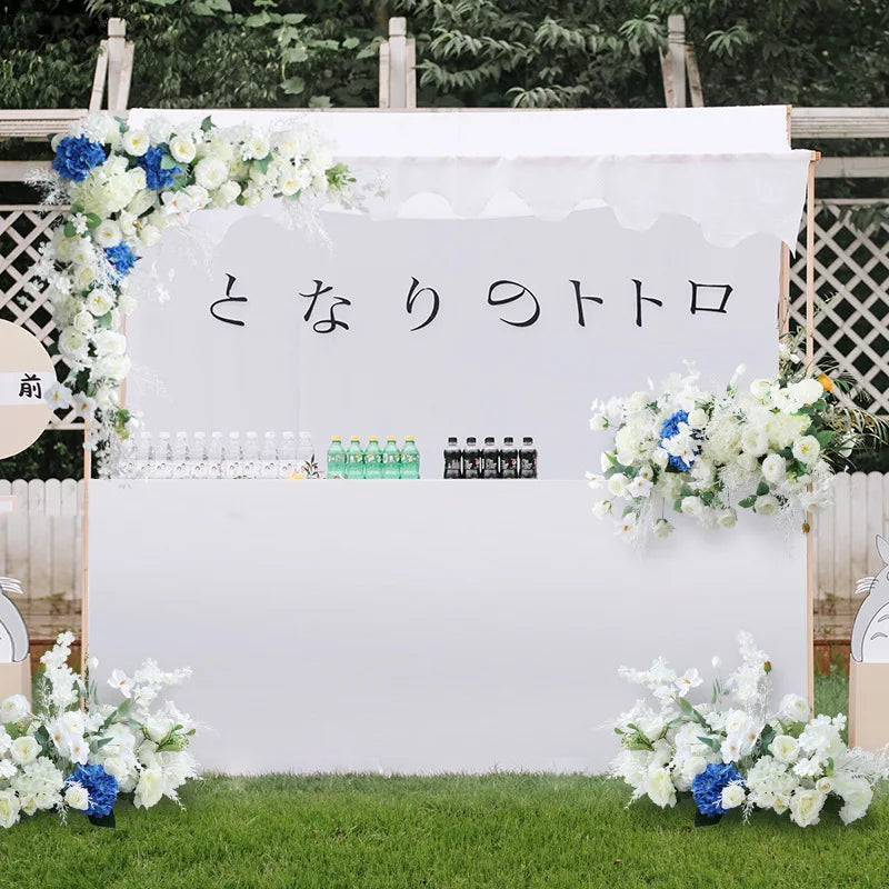 Wedding Props Artificial Flower Row Road Leading Flower Ball Floral Arch Arrangement Welcome Sign Dec Outdoor Wedding Decoration