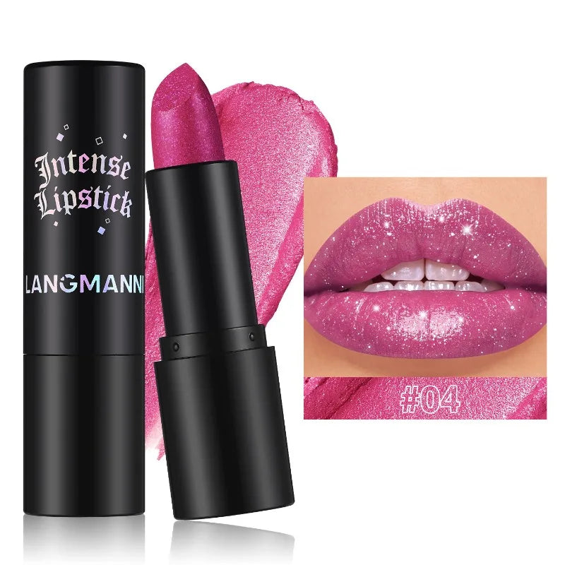 Diamond Glitter Lipstick Moisturizing Lasting Pink Sparkling Waterproof Lip Gloss Metallic Sexy Lipstick Lip Tint Lips Makeup