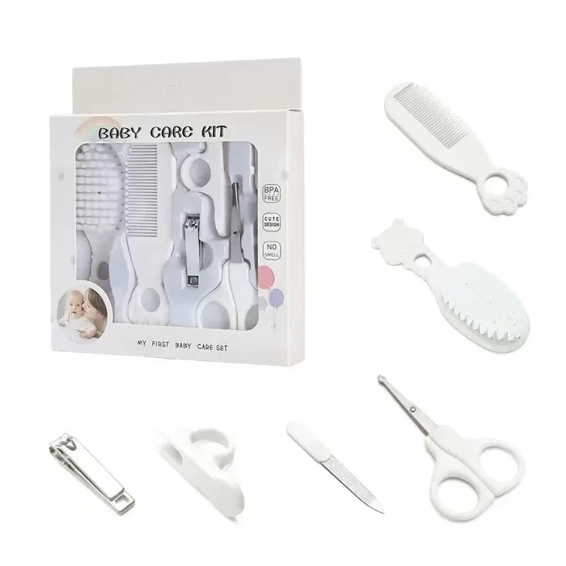 Baby Grooming Kit Baby Care Set BPA Free Cute Design Comb Brush Nail Clippers Scissors Safe Newborn Infant Grooming Tools