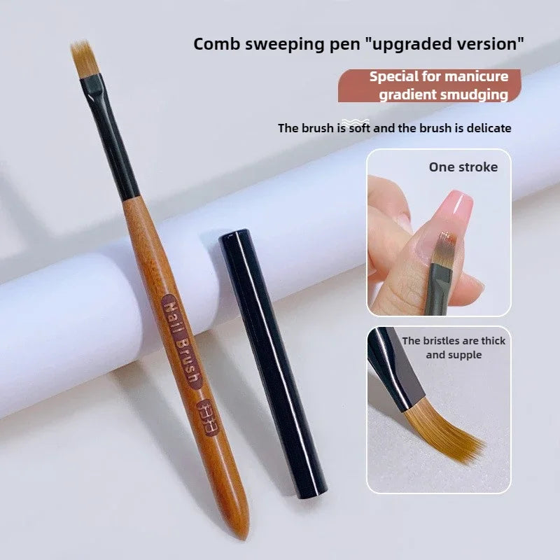 Gradient Nail Art Brush Acrylic Nail Ombre Pen DIY UV Gel Brushes Painting Drawing Flowers Nails Brush Manicure Tools for Salon
