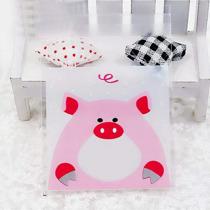 50PCS Cute Cartoon Monster Cookie Candy Self-Adhesive Plastic Bags For Biscuits Snack Baking Package Supplies Christmas Decor