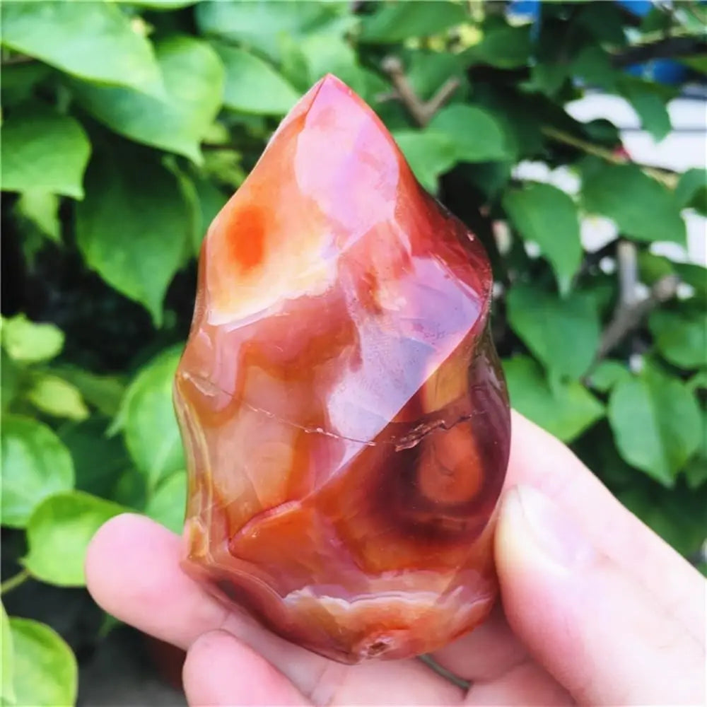 1pc Natural Red Agate Torch Gift/Home Decor for Halloween/Christmas/Thanksgiving Holiday Gift