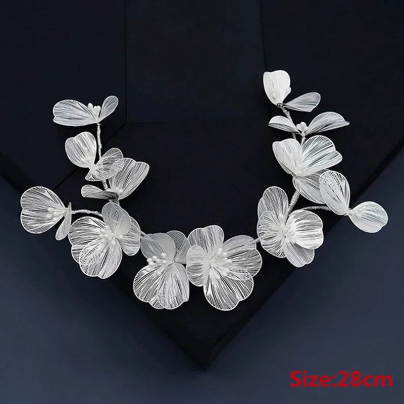 Bridal Headwear Wedding Hair Accessories Flower Headband Wedding Hair Jewelry Prom Hair Vine Gold/Silver Color Flower Tiara ML