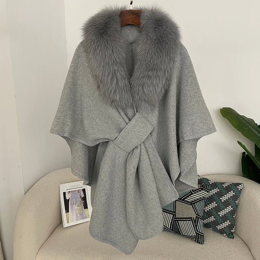 Spring Lanket Scarf Female Real Fur Coat Women Cloak Poncho Winter Warm Shawl Designer Thickening BPashmina Cape Stole Fur Coats