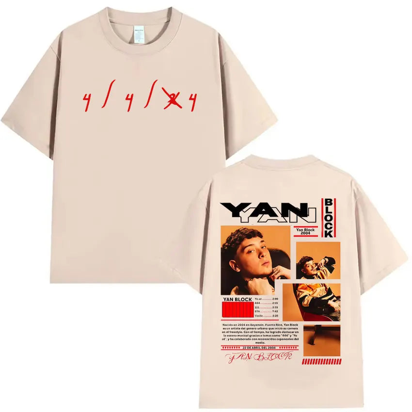 Rapper Yan Block Carlos Yandre Album Tour 2025 Pop Graphic T Shirts Men's Hip Hop Gothic High Quality Cotton T-shirts Streetwear