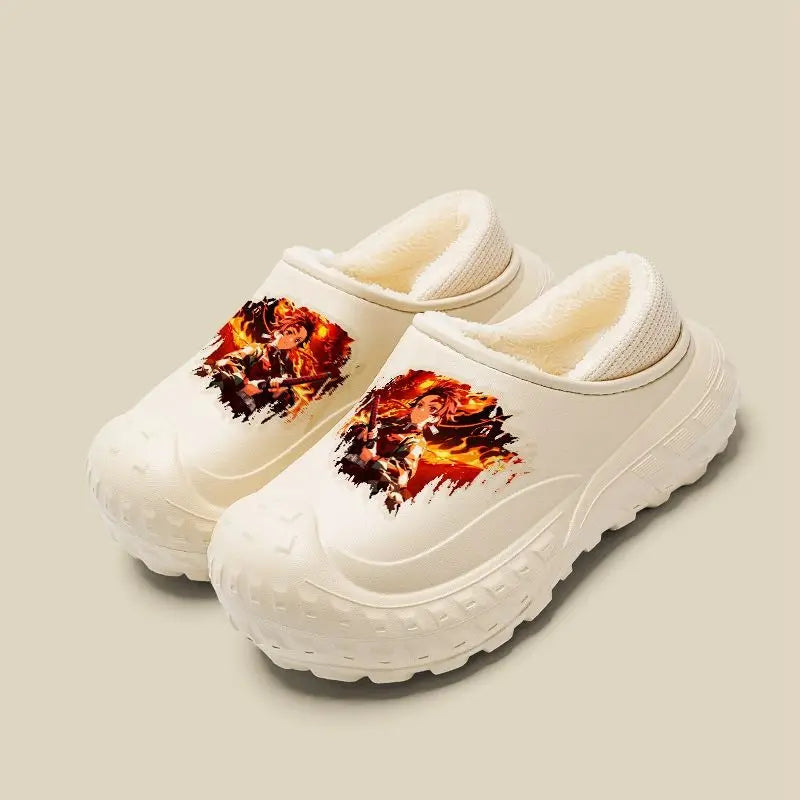 Demon Slayer Tokitou Muichirou Kamado Tanjiro Kochou Shinobu Unisex Winter New Creative Anime Pattern Non-Slip Cotton Slippers