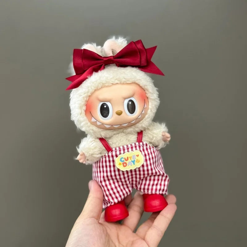 New Mini Plush Doll'S Clothes Outfit Accessories for 15-17cm Labubu Clothing Accessories shoulder strap Suit（only clothes）