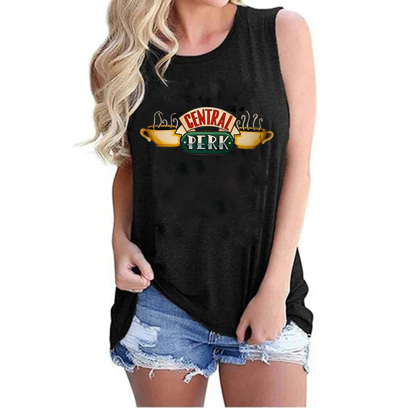 2000s Mange Tank Tops Women Friends Graphic Gothic Tshirt Friends Tv Show Y2k Vest T Shirt Funny Fashion Harajuku T-shirt Female